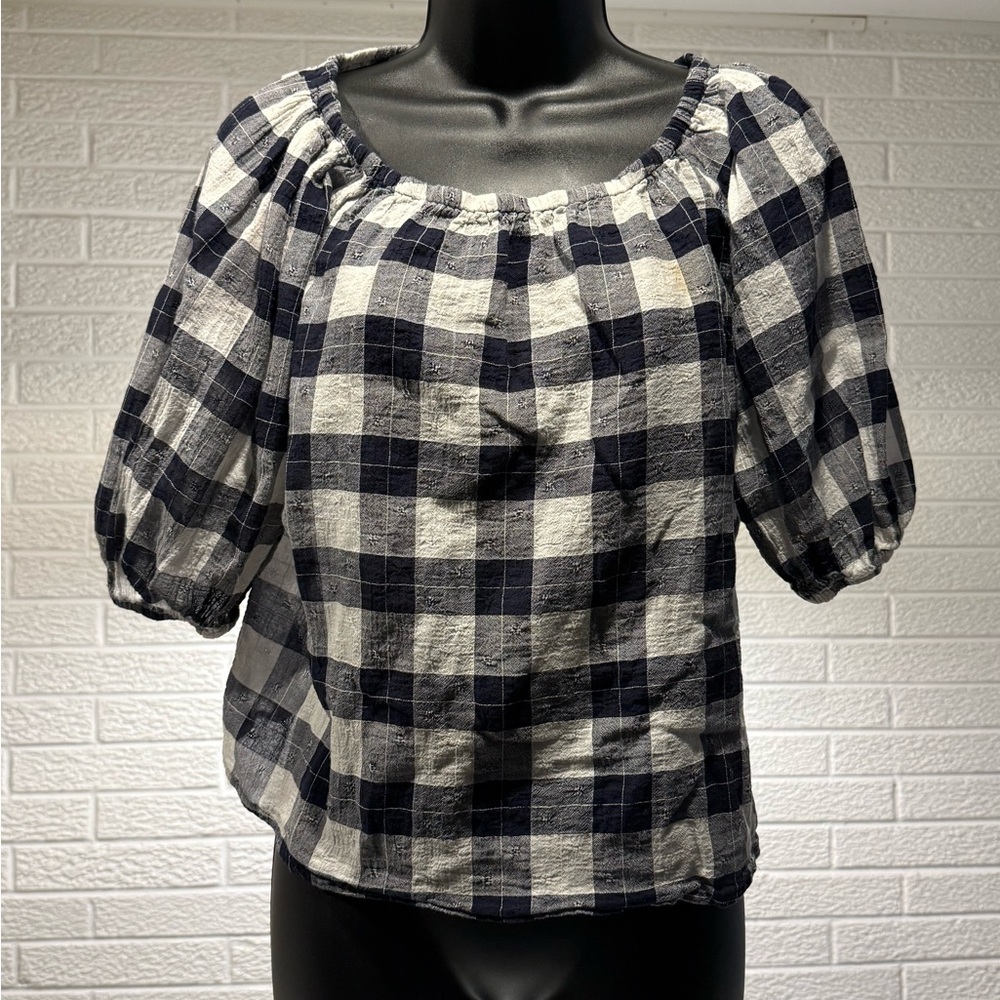 Universal Thread Black and White Boxy Blouse